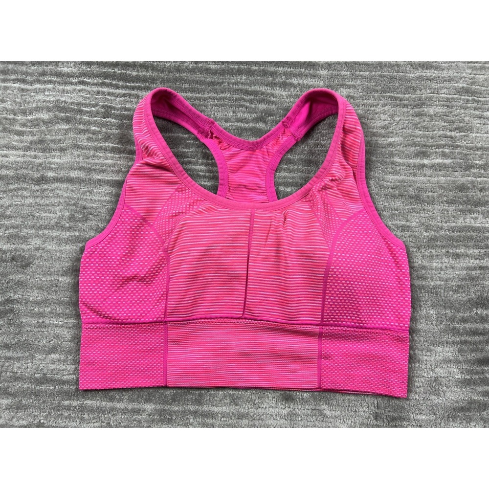 Spalding Sports Bra Womens Medium Pink Space Dye Racerback Activewear Gym Yoga